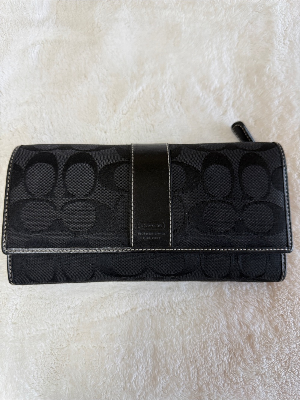Coach Vintage Signature Jacquard Flap Wallet in black 2004